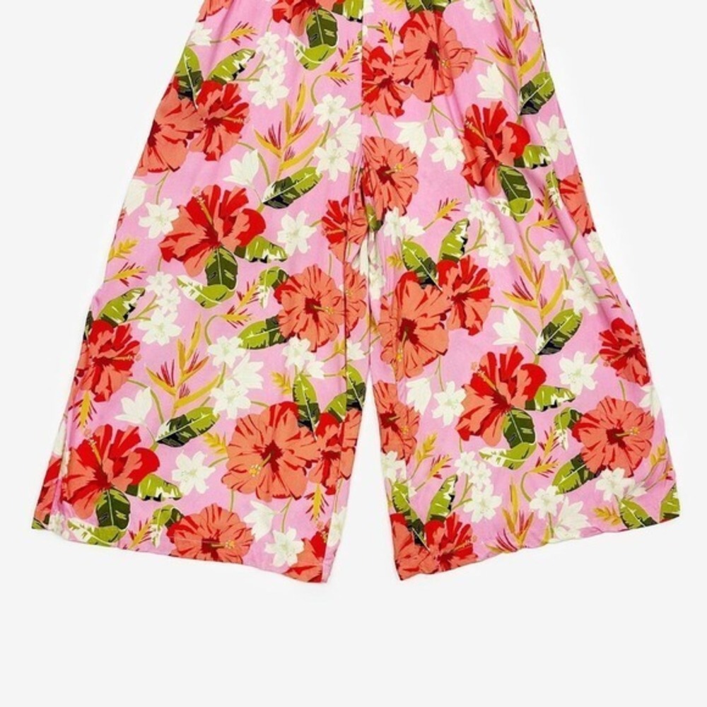 Yumi Kim Pretty Chic Jumpsuit Size 8 Mai Tai Pink Floral Resort Vacation Flowy - Picture 8 of 12